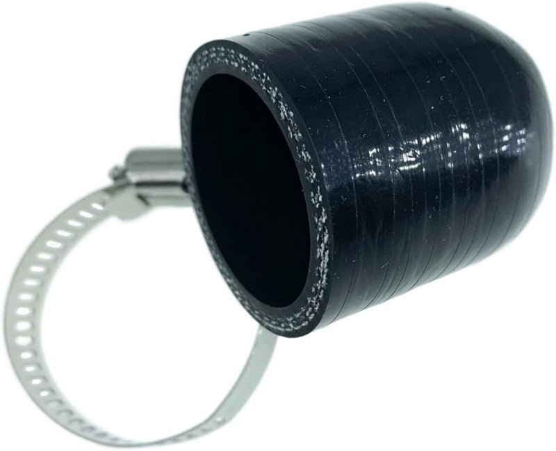 bekelan 1-3/16" (30mm) Black Universal Reinforced Silicone Coolant Cap With Clamp For bypass heater Vacuum Water Port Protective End Cap Kit - Image 1